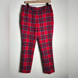 Holly Jolly Tartan Plaid Womens Vineyard Vines Pants Size 10 Ankle Length